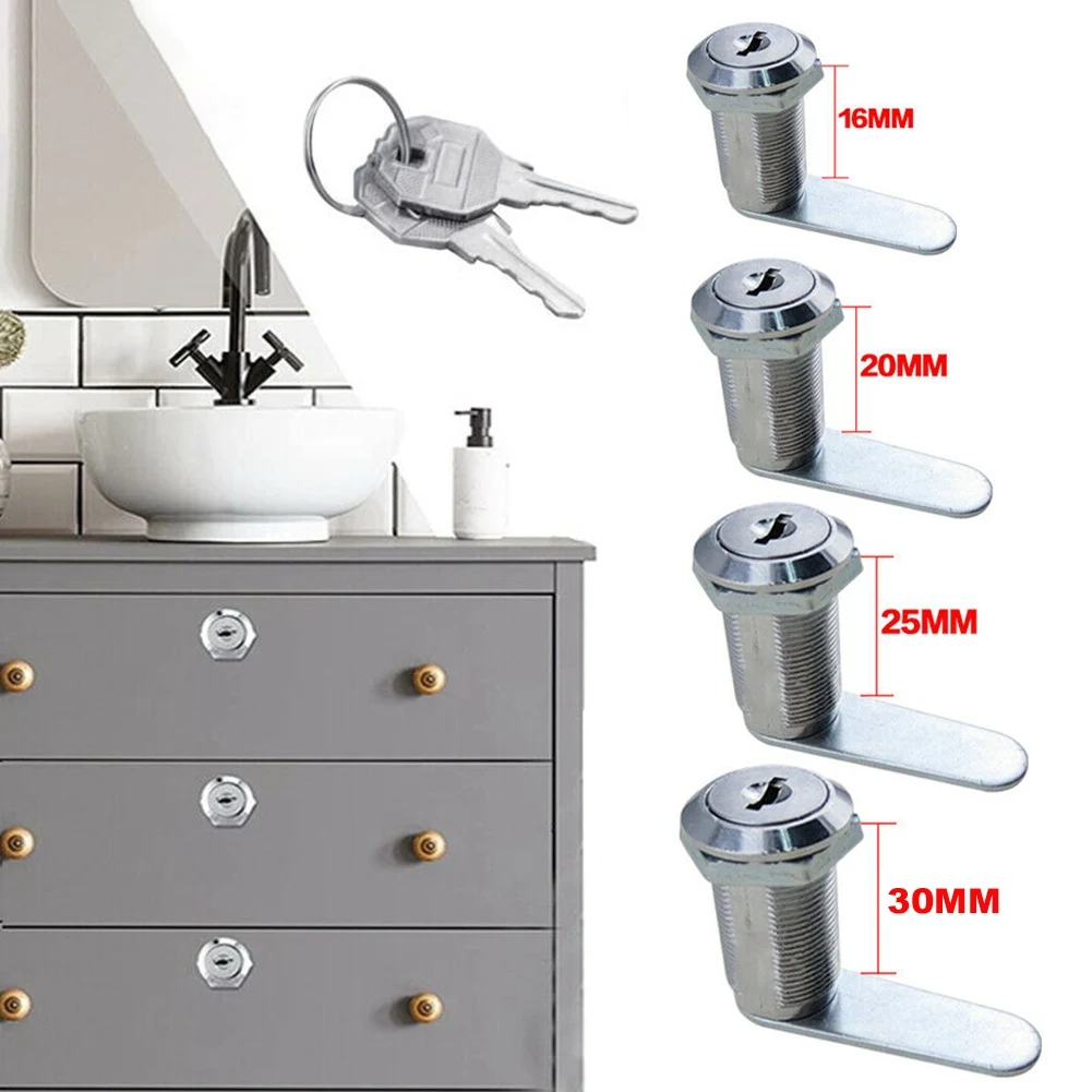 

16/20/25/30mm Cam Lock Door Drawer Cabinet Cupboard Mailbox Locker With 2 Key Home Improvement Furniture Hardware