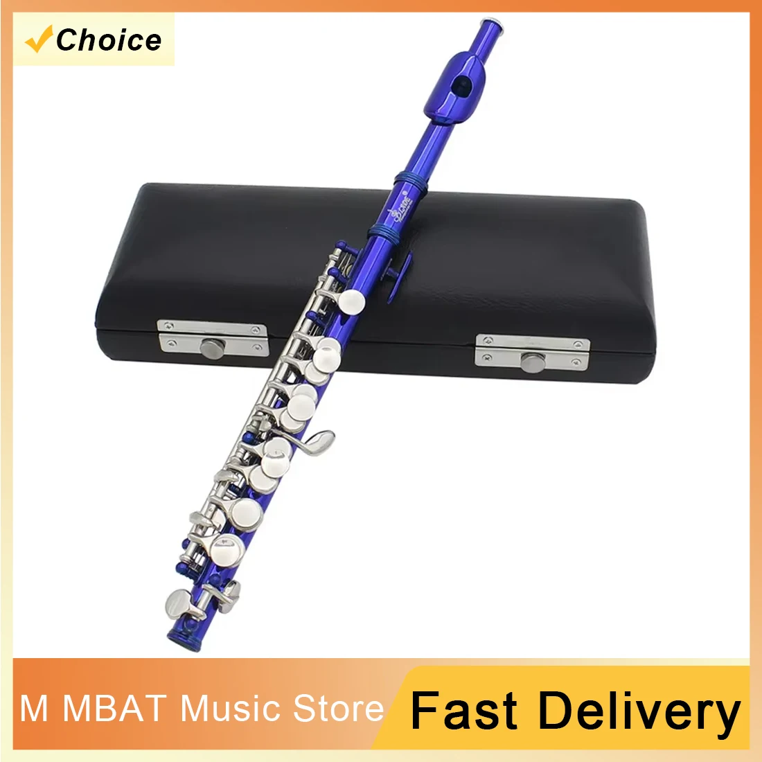 

Синий пикколо C-ключ, флейта половинного размера, инструмент с чехлом, тканевые детали, мельхиор, флейта пикколо