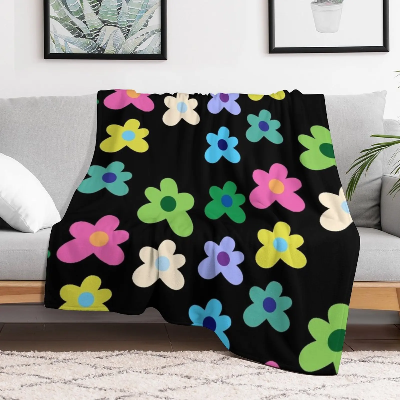 Funky flower pattern Throw Blanket Hairys Soft Big Blankets