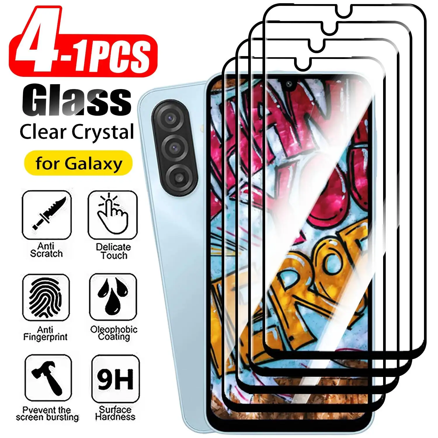 

1-4PCS Screen Protector for Samsung A07 A17 4G 5G 9H Tempered For Galaxy A06 A16 A26 A36 A56 Glass