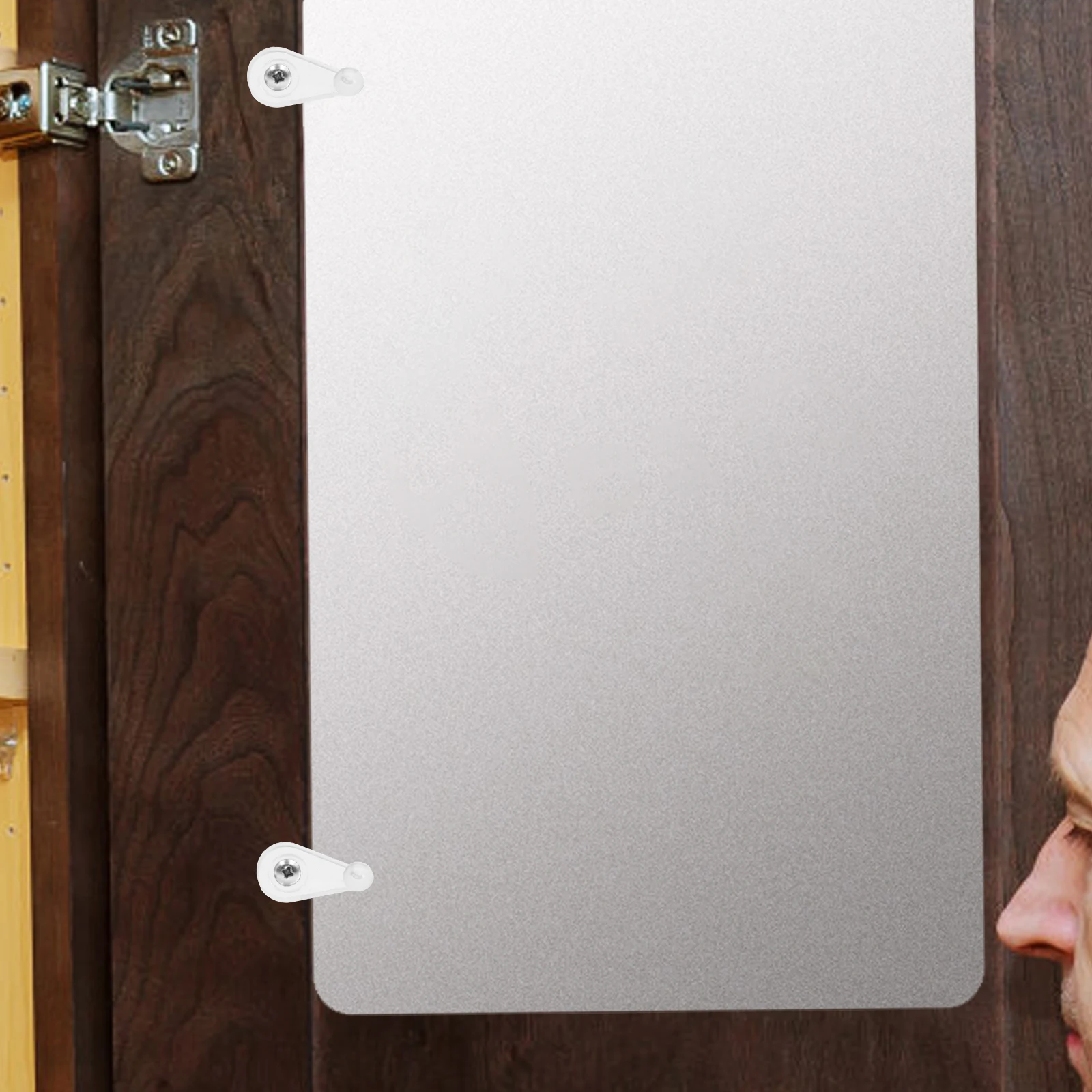 20 قطعة من مشابك التركيب الزجاجية شديدة التحمل من الفولاذ المقاوم للصدأ للمرآة والألواح الزجاجية لأجهزة تركيب باب الخزانة #2