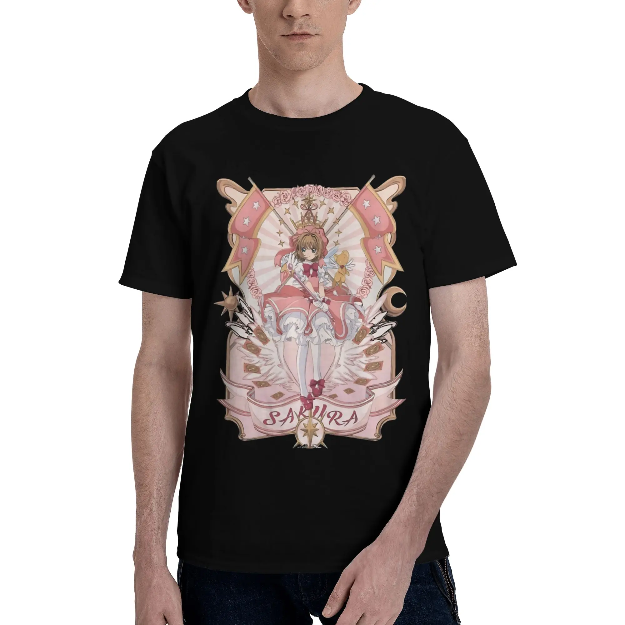 Tarot Funny Graphic 100% Cotton T-Shirt Bandai Cardcaptor Sakura Tops Tees For Men