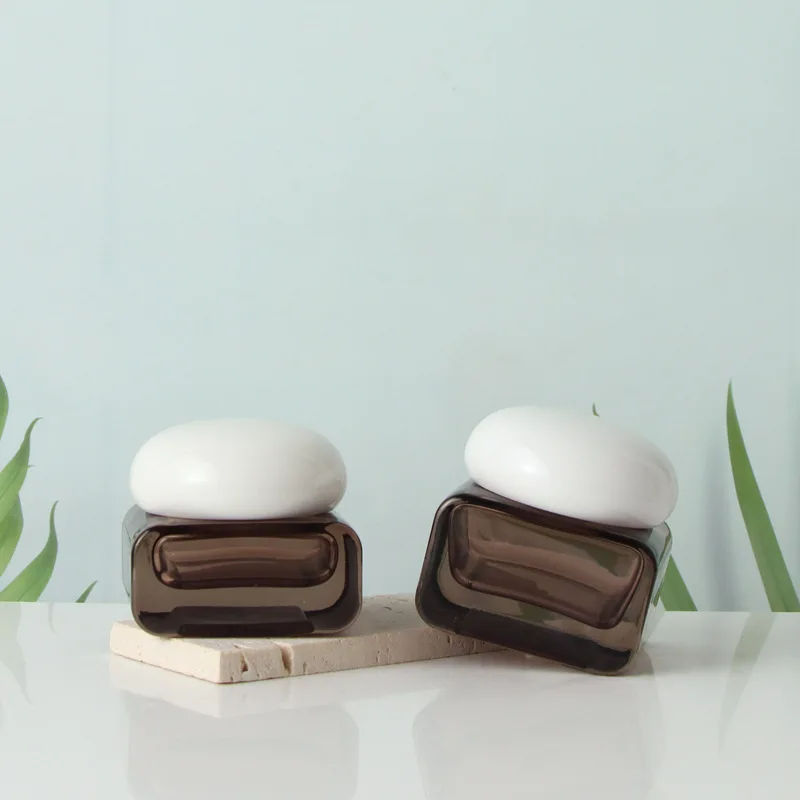 Nieuwe 30/50g Bruine Cosmetische Container Hervulbare Fles Glazen Pot Glazen Doseerfles Geperst Doseren