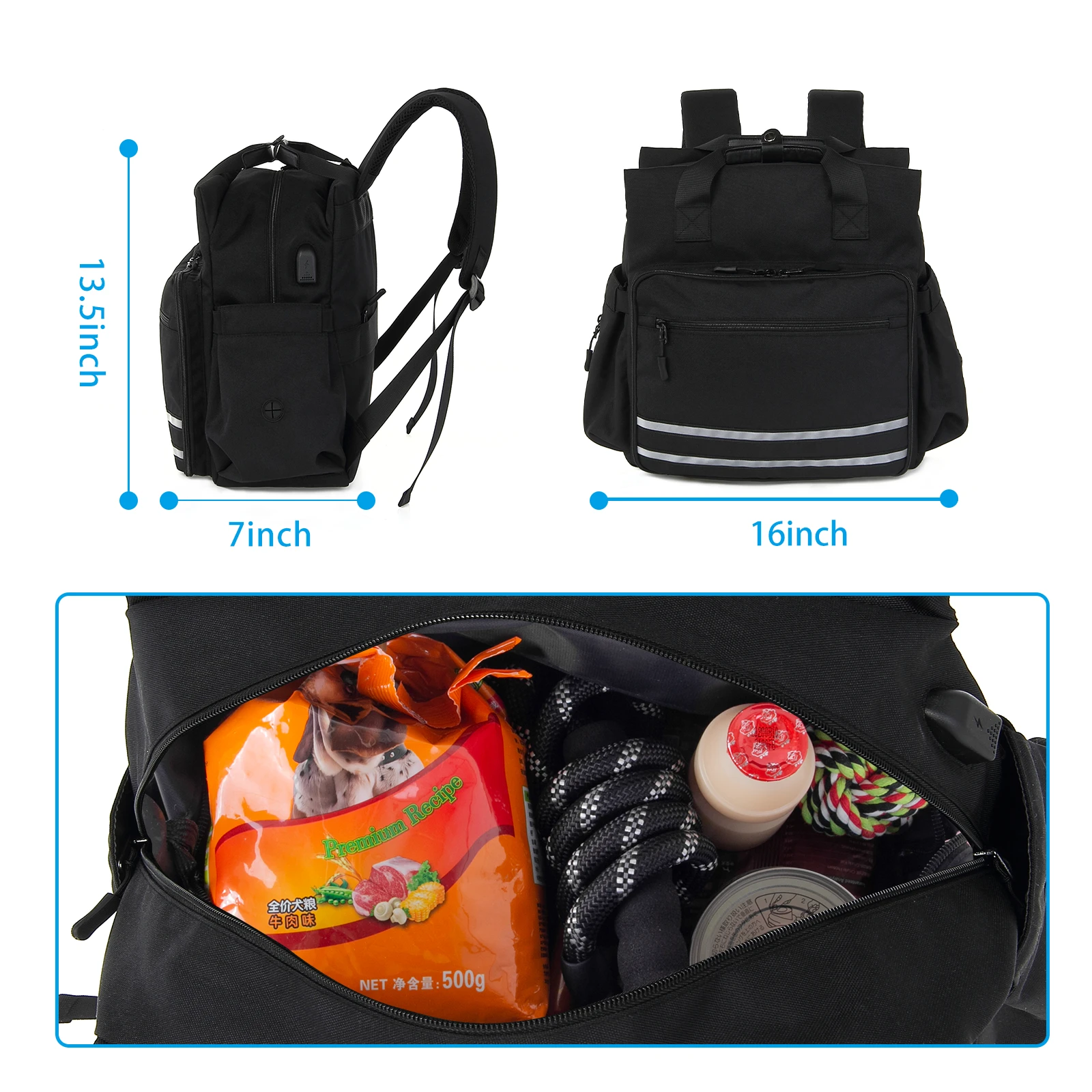 Impermeável Multi-Funcional Viagem Camping Mochila, Mochila Pet Fora, Recipientes De Armazenamento De Alimentos De Grande Capacidade