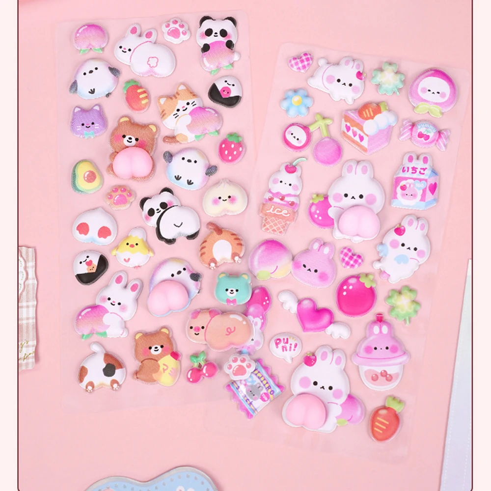 Kawaii الكرتون لينة لطيف الأرنب الصغير 3D معسر الاسترخاء بعقب ملصقات لطيف DIY بها بنفسك كتاب المحمول أعواد تزيين مهرجان هدية