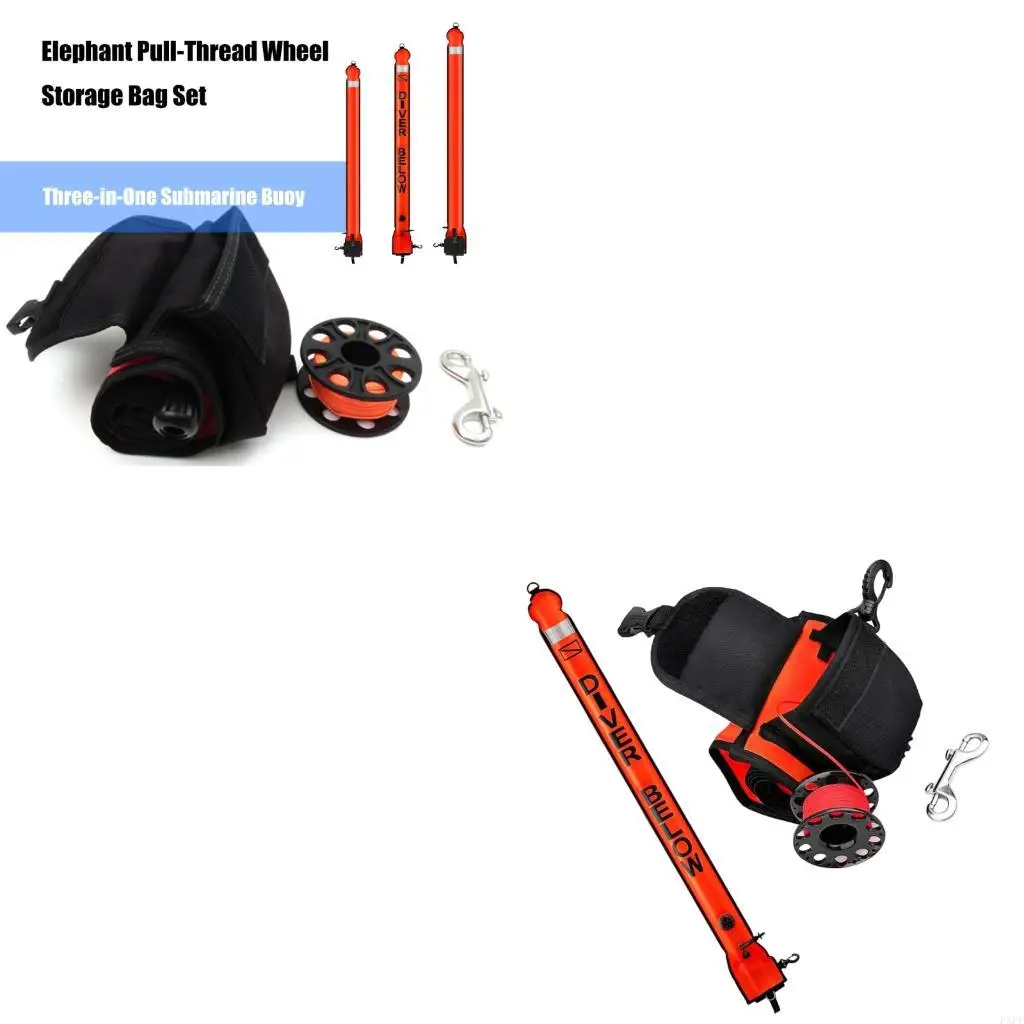 

Scubas Surfaces Marker Buoys Inflatable Dives Float with Diving Spool Reel & Clip