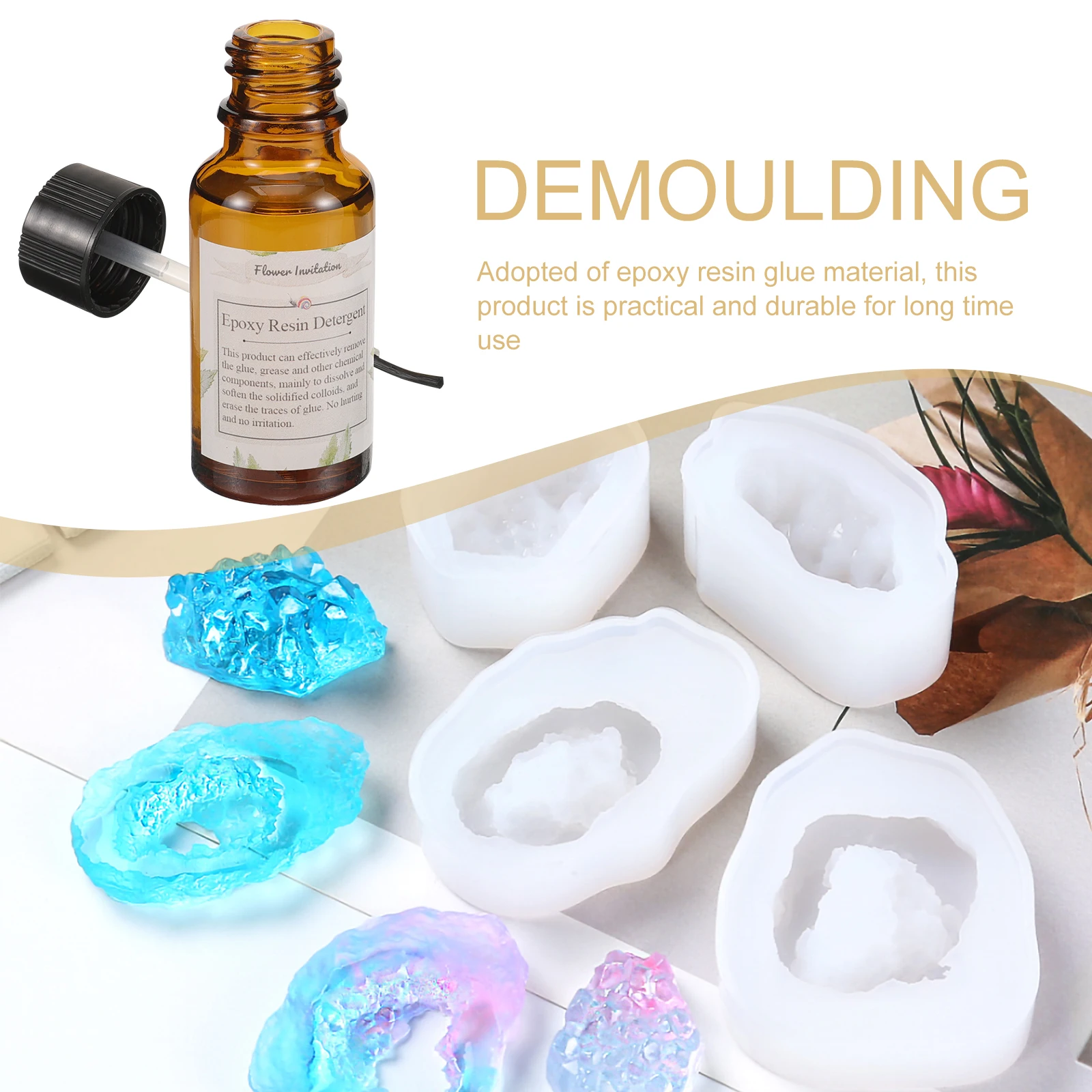 

2pcs Resin Release Agent Silicone Molds Epoxy Jewelry Craft Supplies Easy Demolding Durable Material Versatile Use
