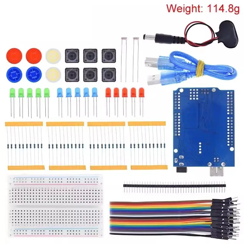 Starter Kit untuk UNO R3 Mini Breadboard LED Jumper kawat tombol untuk Arduino Diy Kit Sekolah Pendidikan Lab