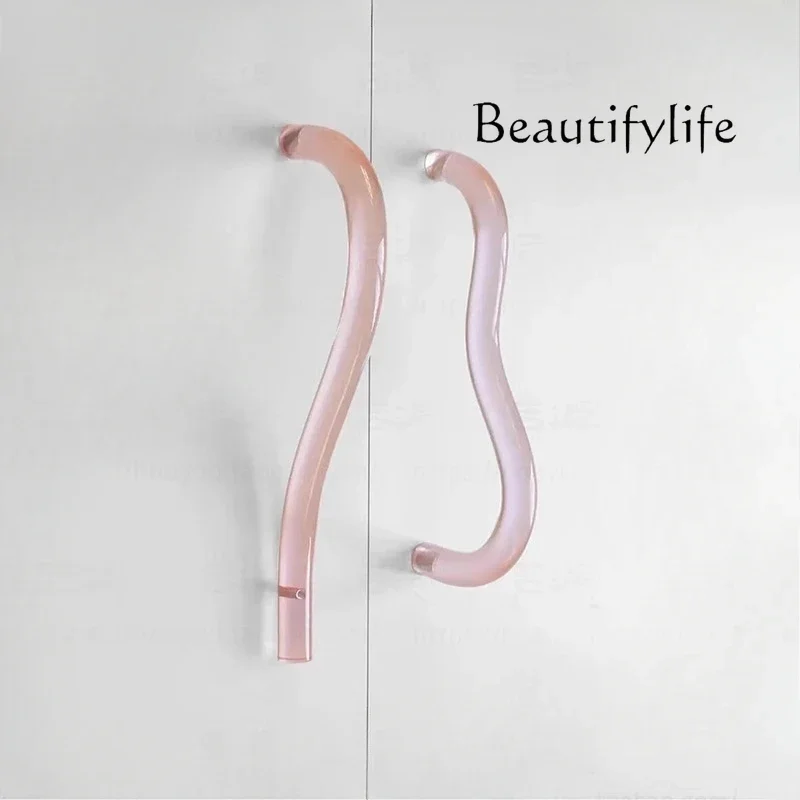 M Modern Simple Acrylic Stick Handle Transparent Crystal Handle Plexiglass Store Door Handle