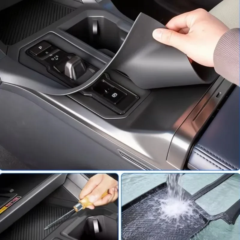 Für Toyota Rav4 XA60 2026-2027 LHD Silikon Schwarz Mittelkonsole Schaltpanel-Auflage Anti-Rutsch-Matte Dekoration Auto-Zubehör – Detail 6