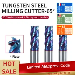 Tungsten Steel End Mill HRC 65 Carbide 4 Flute Flat End Mill cnc Turning Processing Tool Diameter 50-100mm Face Router