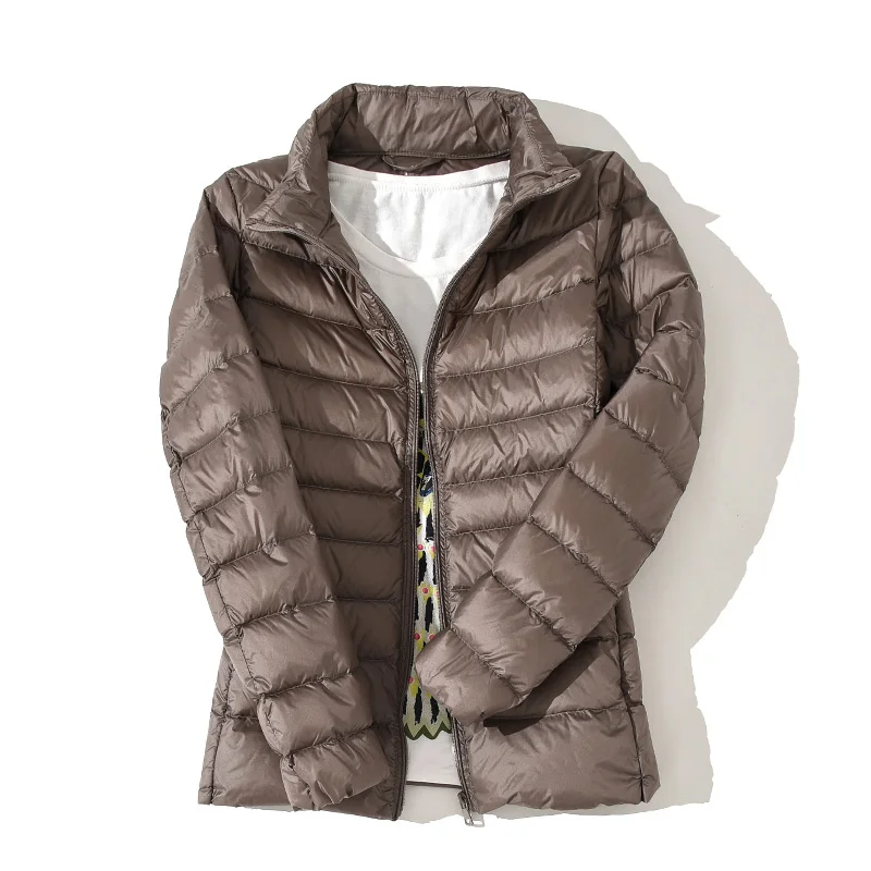 New Women Thin Down Jacket White Duck Down Ultralight Jackets Autumn and Winter Warm Coats Female Portable Outwear 2023