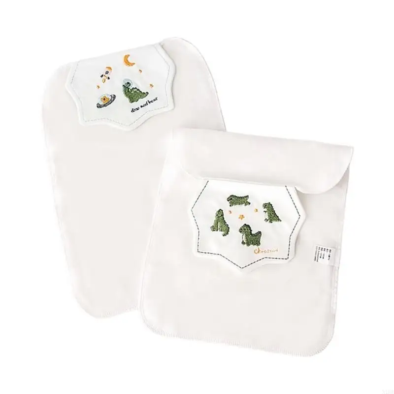 N1HB 2Pcs Spring Summer Backrest Towel Cotton Kindergarten Baby Back Pads 0-8T Kids Sweat-absorbent Backrest Towel