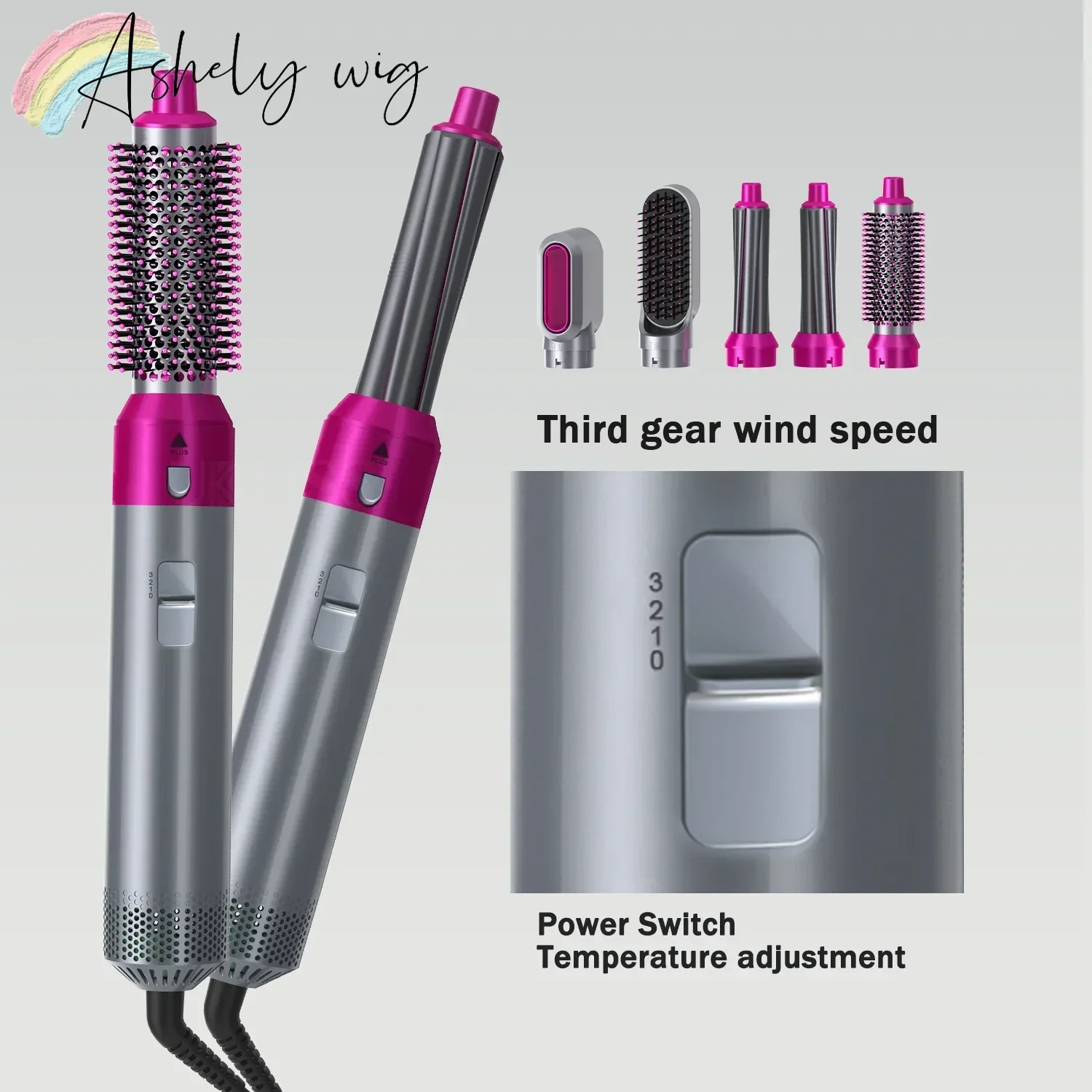 

New 5-in-1 Hot Air Comb Automatic Curling Iron Curling Straight Dual-use Hair Styling Comb Electric Hair Dryer Household