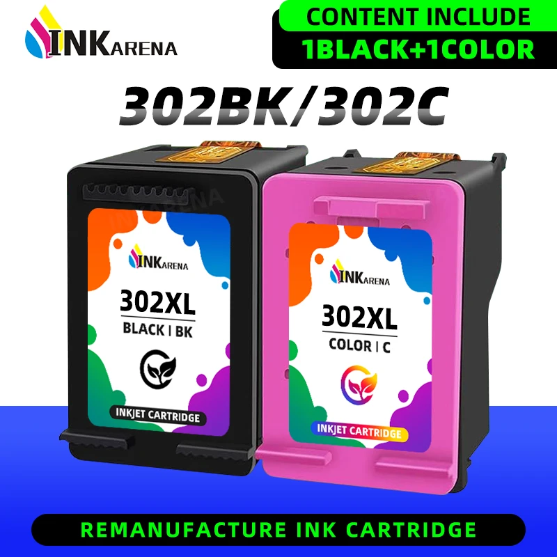 For HP 302 XL Ink Cartridge Replacement For Deskjet 2130 ENVY 4520 Officejet 4650 Deskjet 3630 - High Yield Compatible Printer
