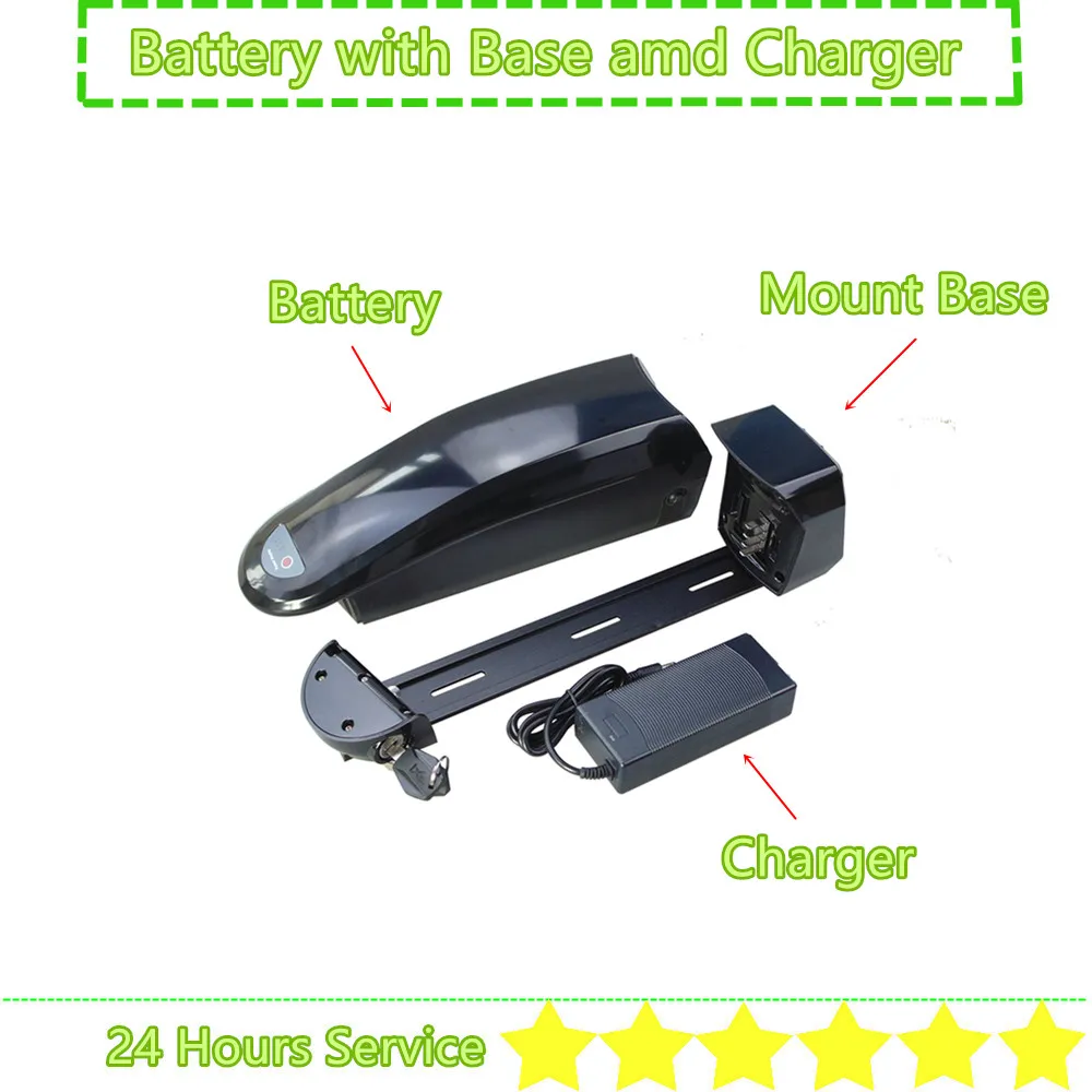 Side Open Triangle Shape Ebike Battery 36V 13Ah 15Ah 17Ah 17.5Ah 48V 10Ah 12Ah 14Ah 250w 350w 500w 750w 1000w E-bike Battery