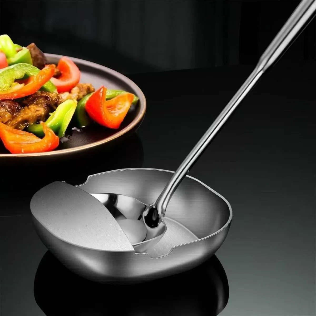 

1-piece Set - Stainless Steel Soup Ladle Holder, Countertop Spatula Organizer Rack, Kitchen Utensil Organizer, Snack Bowl, Nut B