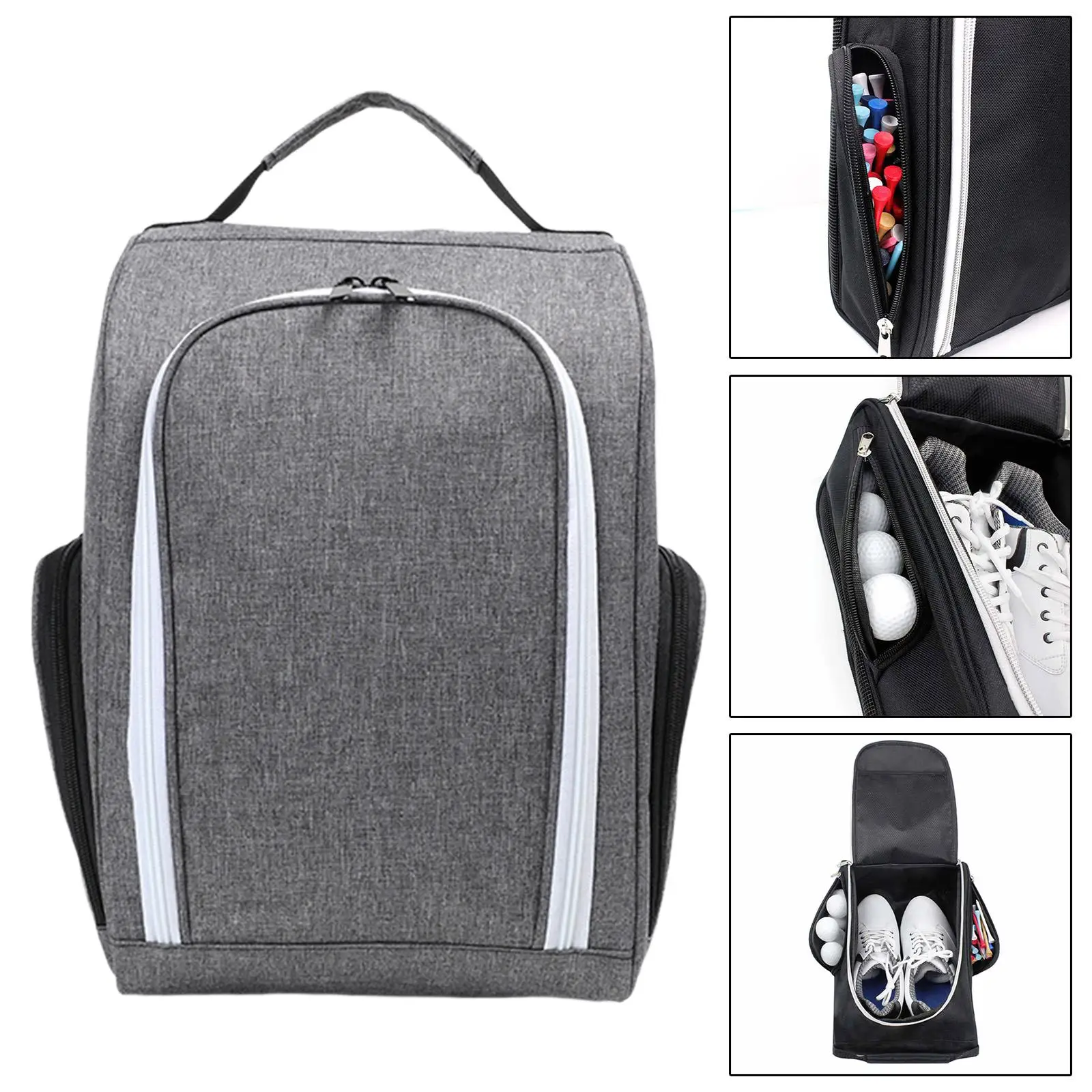 

Сумка для обуви для гольфа для путешествий, легкая дышащая портативная сумка-органайзер, сумка для хранения обуви на молнии для занятий гольфом