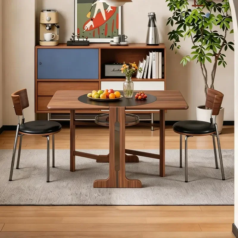Medieval Style Slate Folding Dining Table For Small Household Type Retractable Dining Tablen29n29
