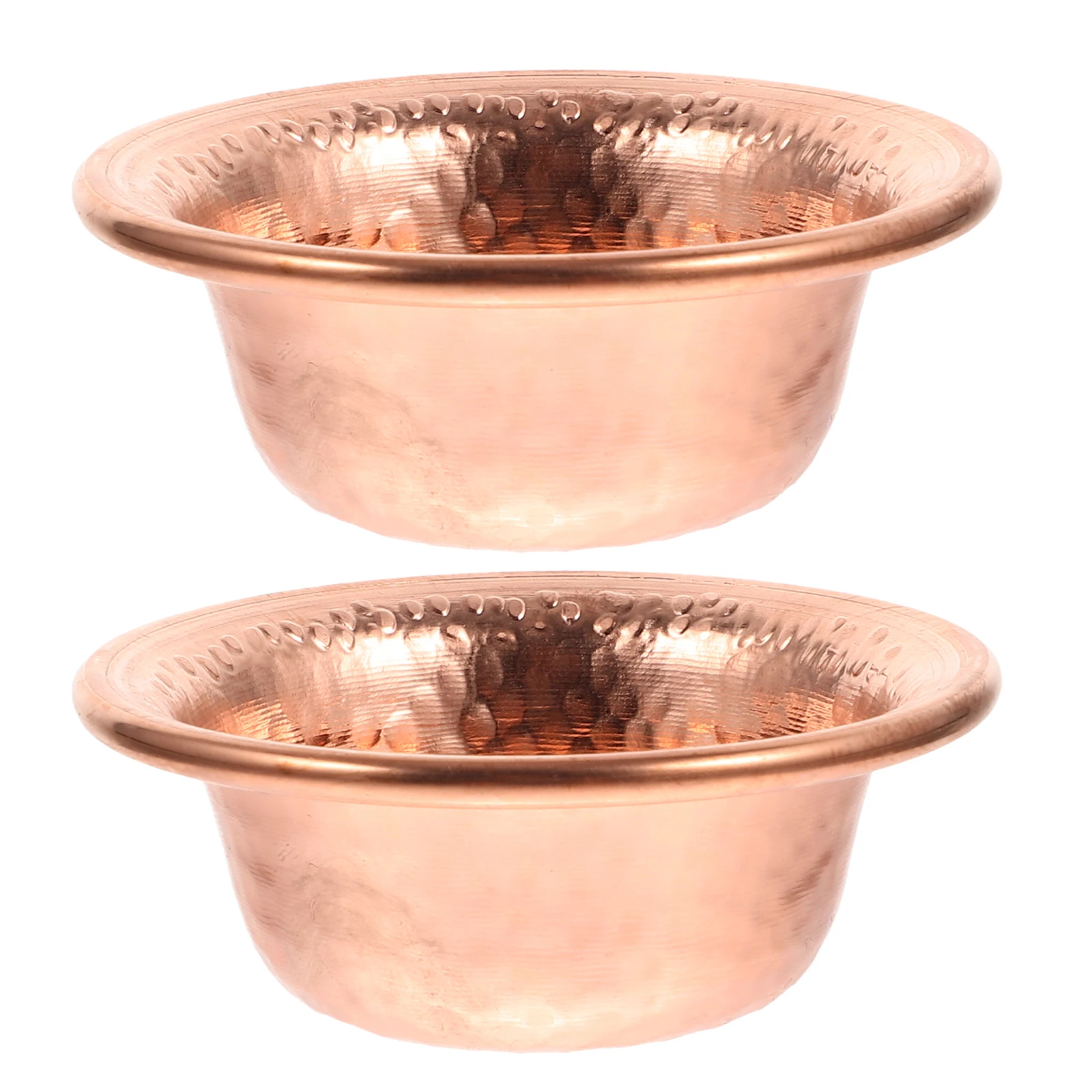 

2pcs Pure Copper Holy Water Cup 7cm Bowl Temple Offering Sacrifice Durability Lightweight Retro Gold Design