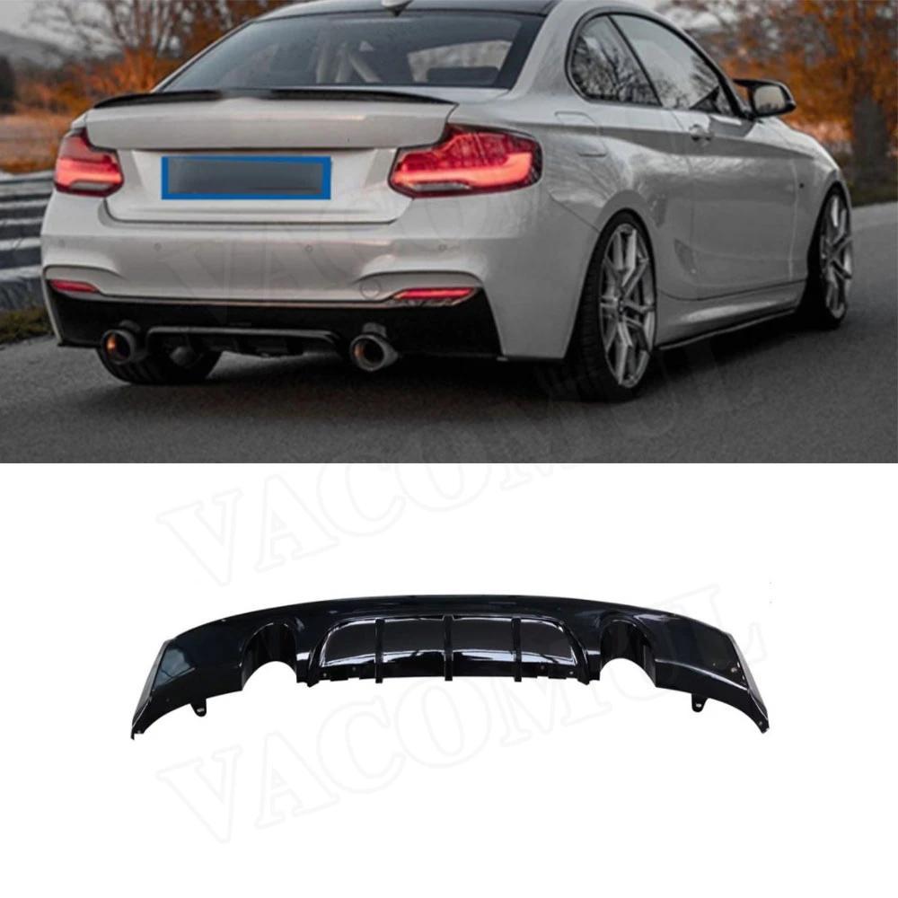 VACOMUL ABS Car Rear Bumper Lip Spoiler Diffuser for BMW 2 Series F22 M Sport 2014-2017 Rear Diffuser Gloss Black Car Style