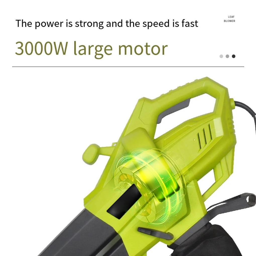 3000W Electric Blowing Cleaner 3 In 1 Vacuum Dust Collector/Blower Machine Garden Leaf Collecting Shredder Blowing Cleaner