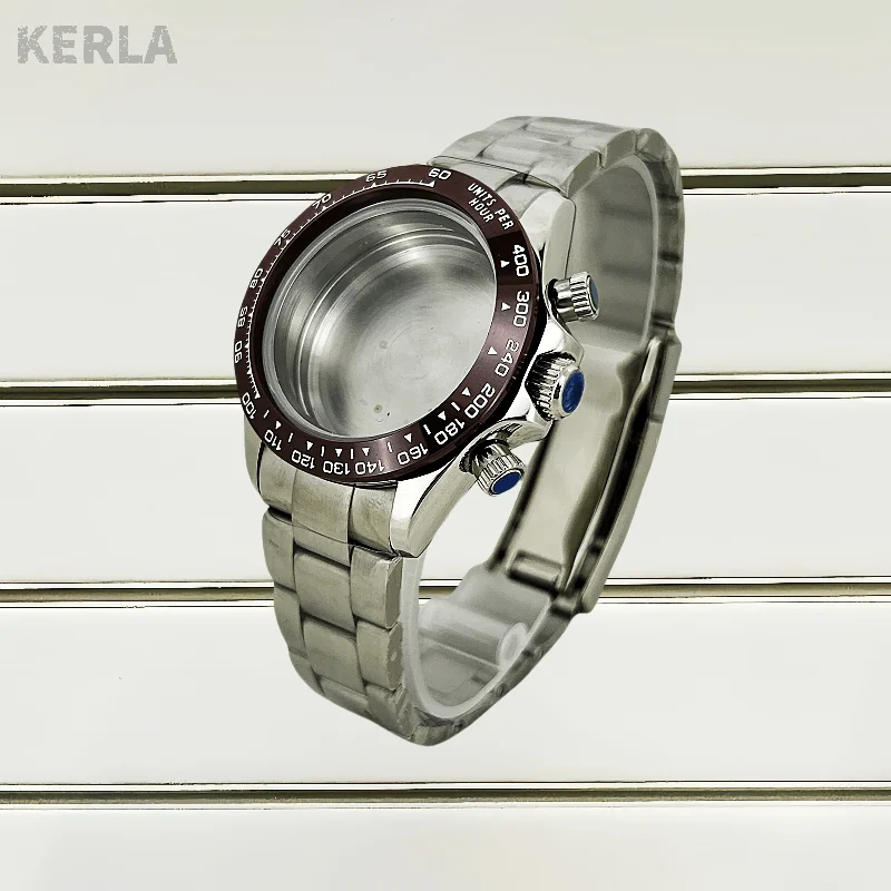 39,2mm Silber-Roségold Herrenuhr Stahlgehäuse für Daytona VK63 VK64 Quarzwerk Gehäuse Uhrenteile Zubehör Passend für 20mm Armband – Detail 3