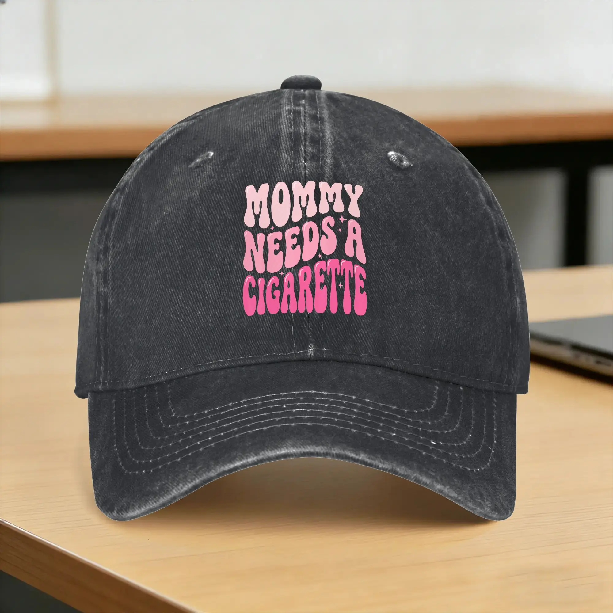 Baseball Cap Mommy Needs A Cigarette Summer Fashion Trucker Hat  Unisex-Teens Custom DIY Running Hippie Adjustable Snapback Cap