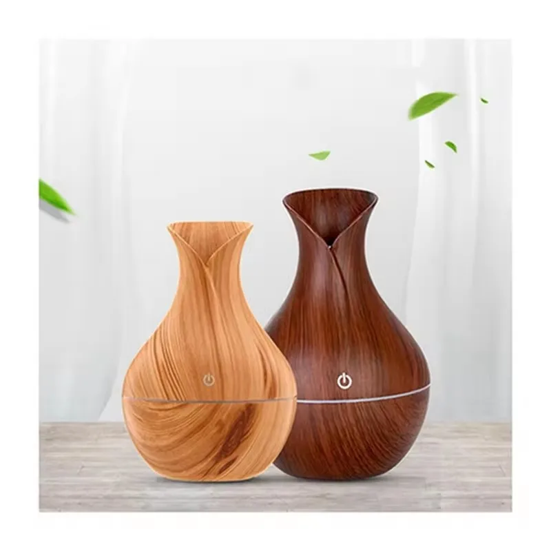 

Wood Grain Air Humidifier Aroma Humidifier Essential Oils Diffuser Flavoring Diffuser 130ml Car Office LED Light Humidifiers