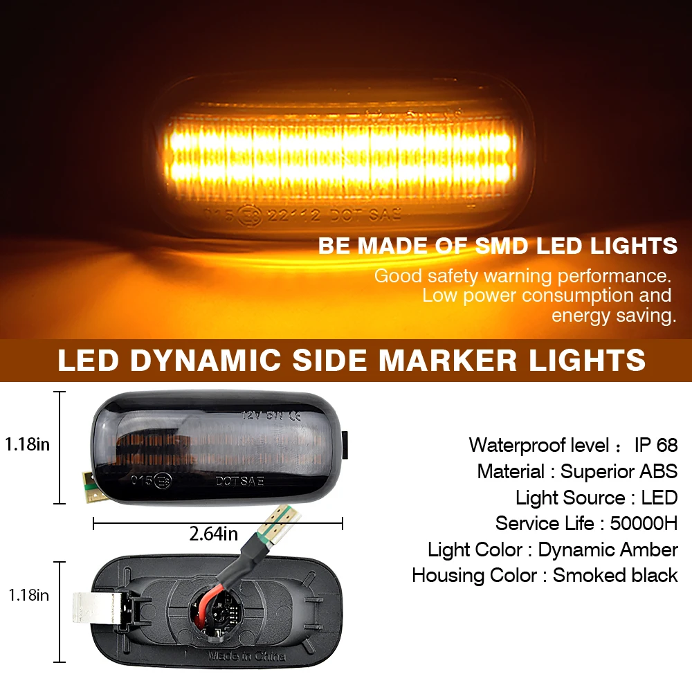 

1 set Led Dynamic Side Marker Light Turn Signal Light Sequential Blinker Light For Audi A3 S3 8P A4 RS4 S4 B6 B8 B7 A6 S6 C5