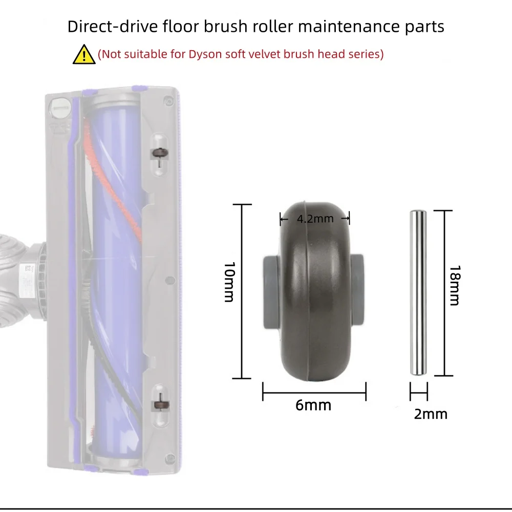 Suitable for Dyson V6/V7/V8/V10/V11 Direct Drive Floor Brush Bottom Roller Roller Repair Suction Head Replacement Accessories