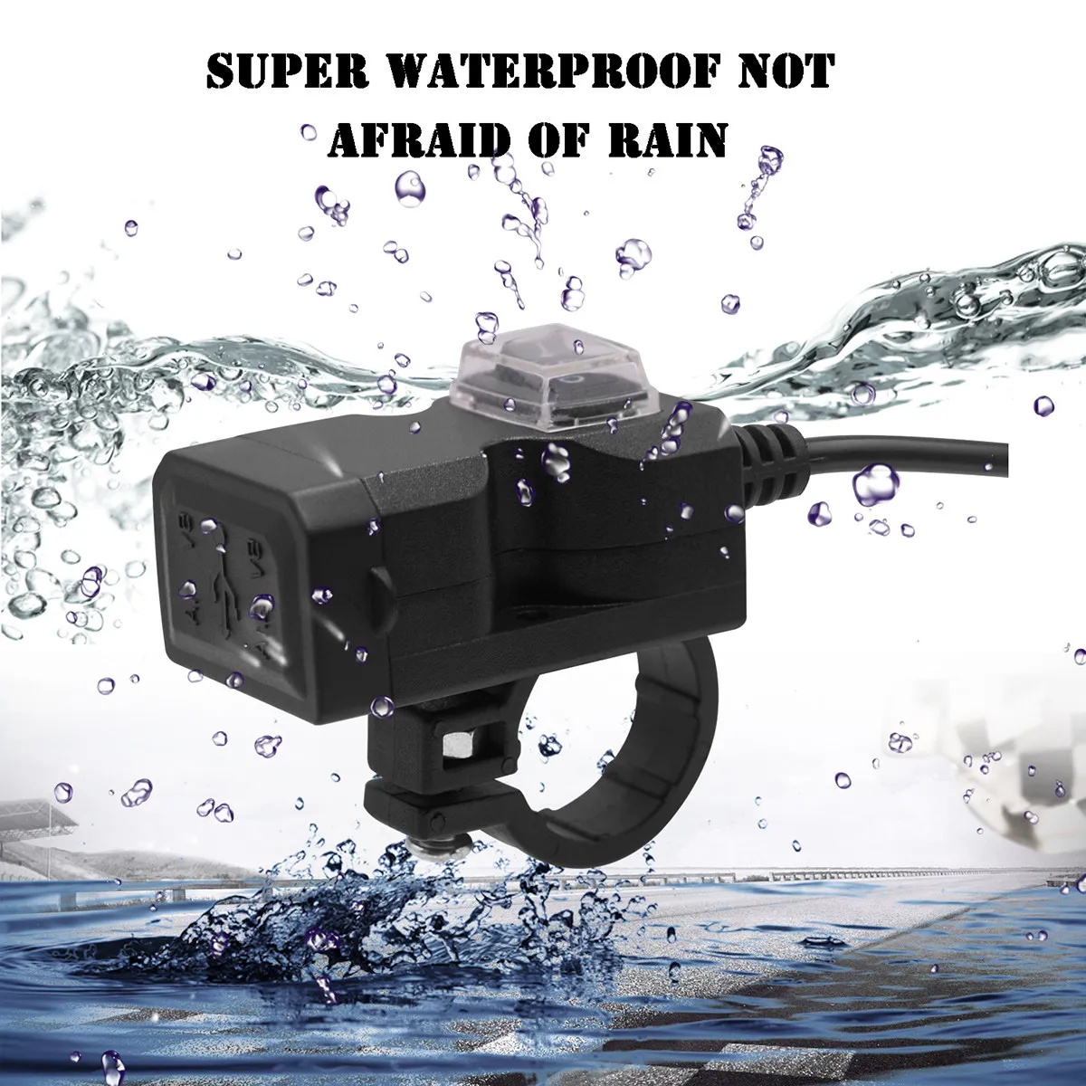 

USB Motorcycle Phone Charger Waterproof 3.1a Dual Ports Power Socket for Motorcycle Tricycle Atv Scooter Handlebar Rear
