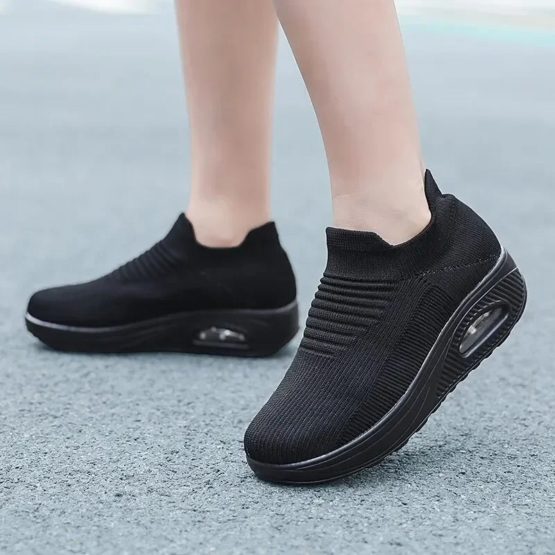 Sneakers Women Platform Light Beige Shoes Plus Size Casual Chunky Black Sneakers Woman Trendy Vulcanized Shoes