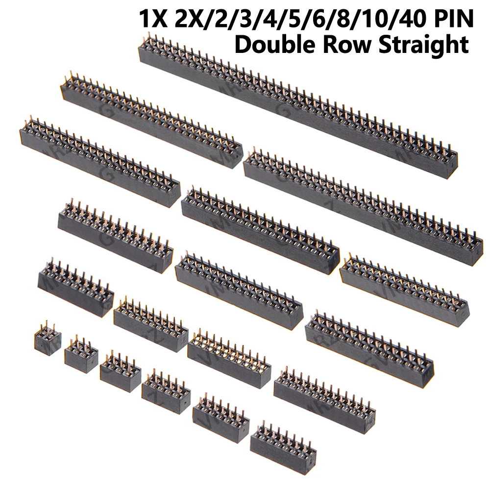10pcs 1X 2X/2/3/4/5/6/8/10/40 PIN Double Row Straight FEMALE PIN HEADER 2.0MM 2MM Strip Connector So 1X 2X/2