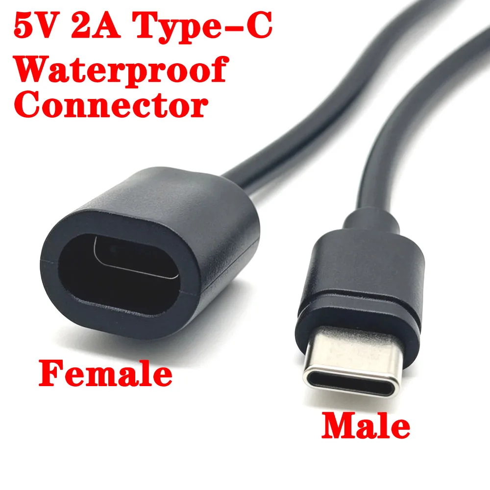 5V 2A Type C Male Female Plug Pigtail 2 Core Power Cable Connector USB-C DIY Repair Power Charging Cable High Quality 24AWG