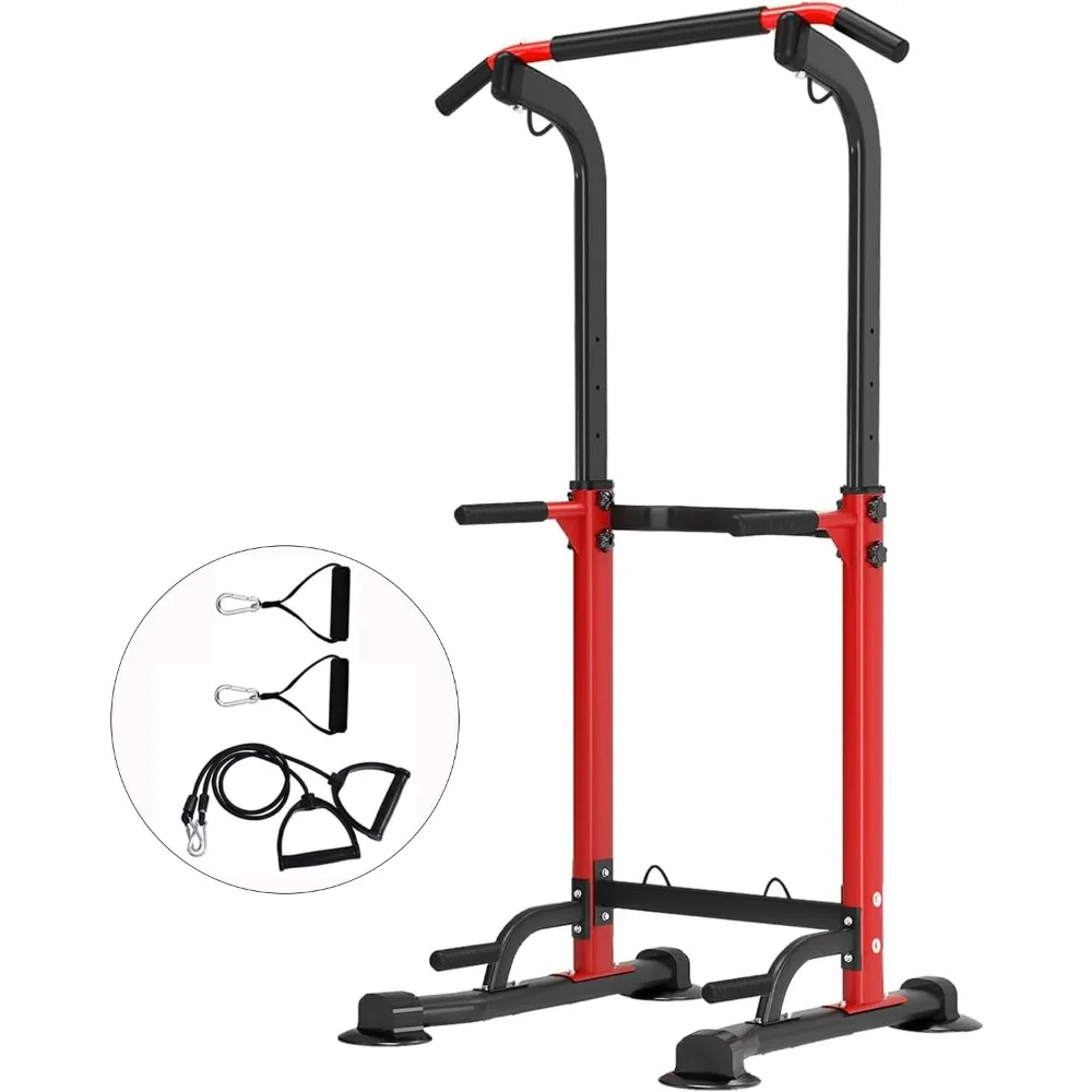 

Power Tower Pull Up Bar Station,Pull-Up Rack Dip Station, Height Adjustable Home Strength Training Fitness Workout Equipment.