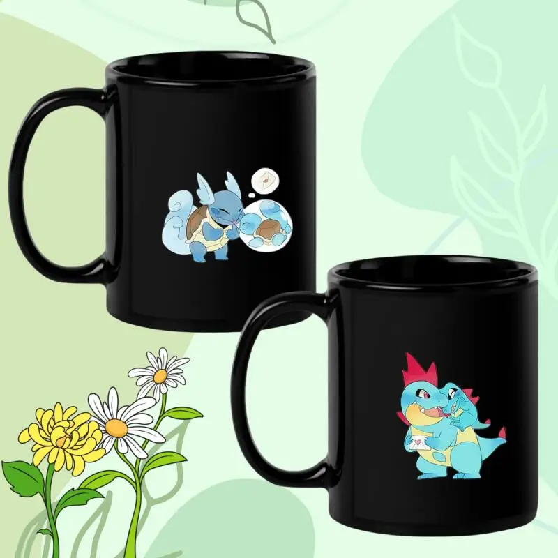 

Керамическая кружка для кофе и воды с изображением Сквиртла, Варттортель, Тотодайла, Кроконау (аниме, Q-версия), 330 мл, для завтрака, домашняя