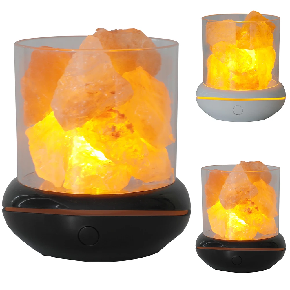 Crystal Natural Himalayan Salt Lamp USB Led Multicolor Night Light Table Lava Lamps for Bedroom Bedside Fixture Christmas Decor