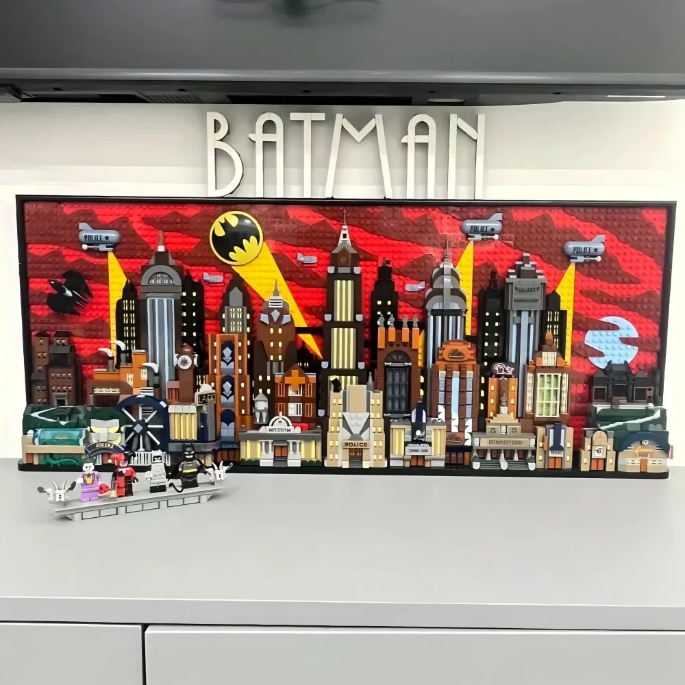 2025 nuevo 4210 serie de Anime Bat City arquitectura Skyline arquitectura modelo ladrillo conjunto niño cumpleaños regalo de Navidad