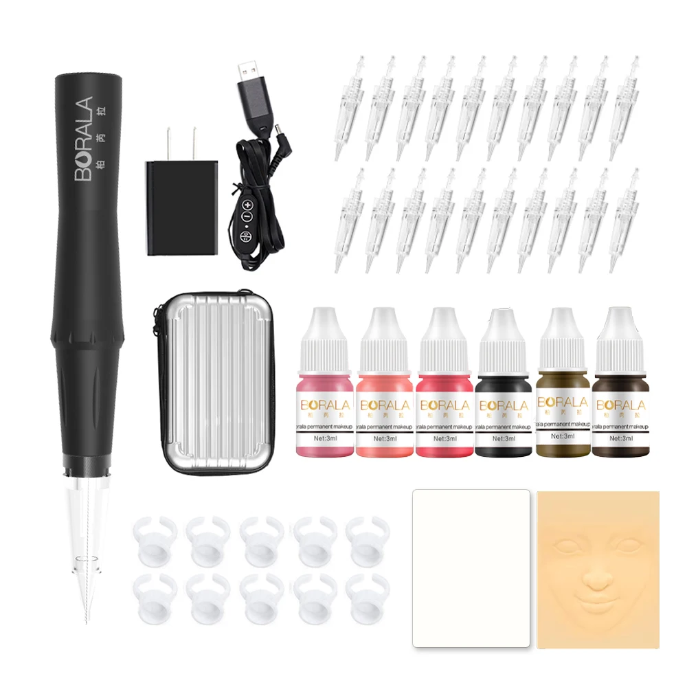Permanent Makeup Machine Set for Begginner Professional 15800 RPM Lip Eyebrows Microblading Tattoo Pen for PMU Artist