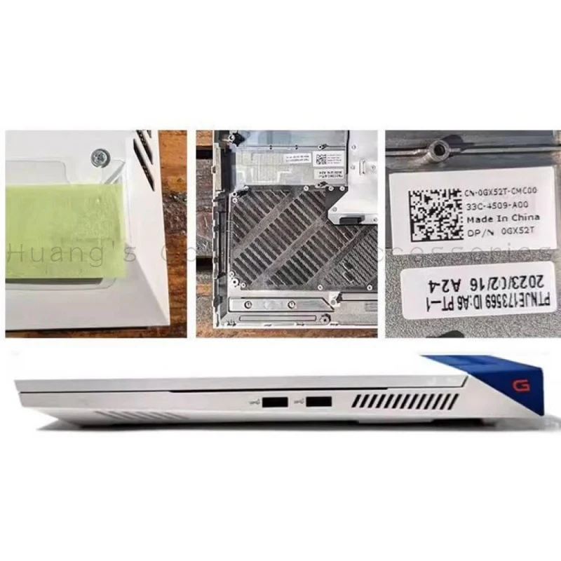 SS+0GX52T White New Bottom D Lower Base Cover For Dell G15 5530 Gaming Laptop Bottom Housing Shell Replacement Repair Part
