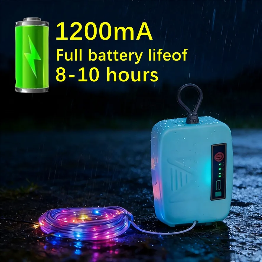 

8 Modes Portable Camping Solar Light String Rechargeable 8M Warm RGB Indoor Atmosphere Light Outdoor Tent Light Strip Decorative