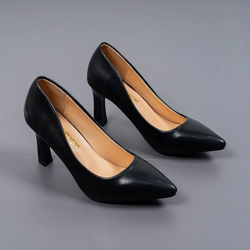 2024 Shoes Women Pumps Pointed Toe Fashion Single Shoes Shallow Casual Medium heels party Office shoes Large Size 38 39 41