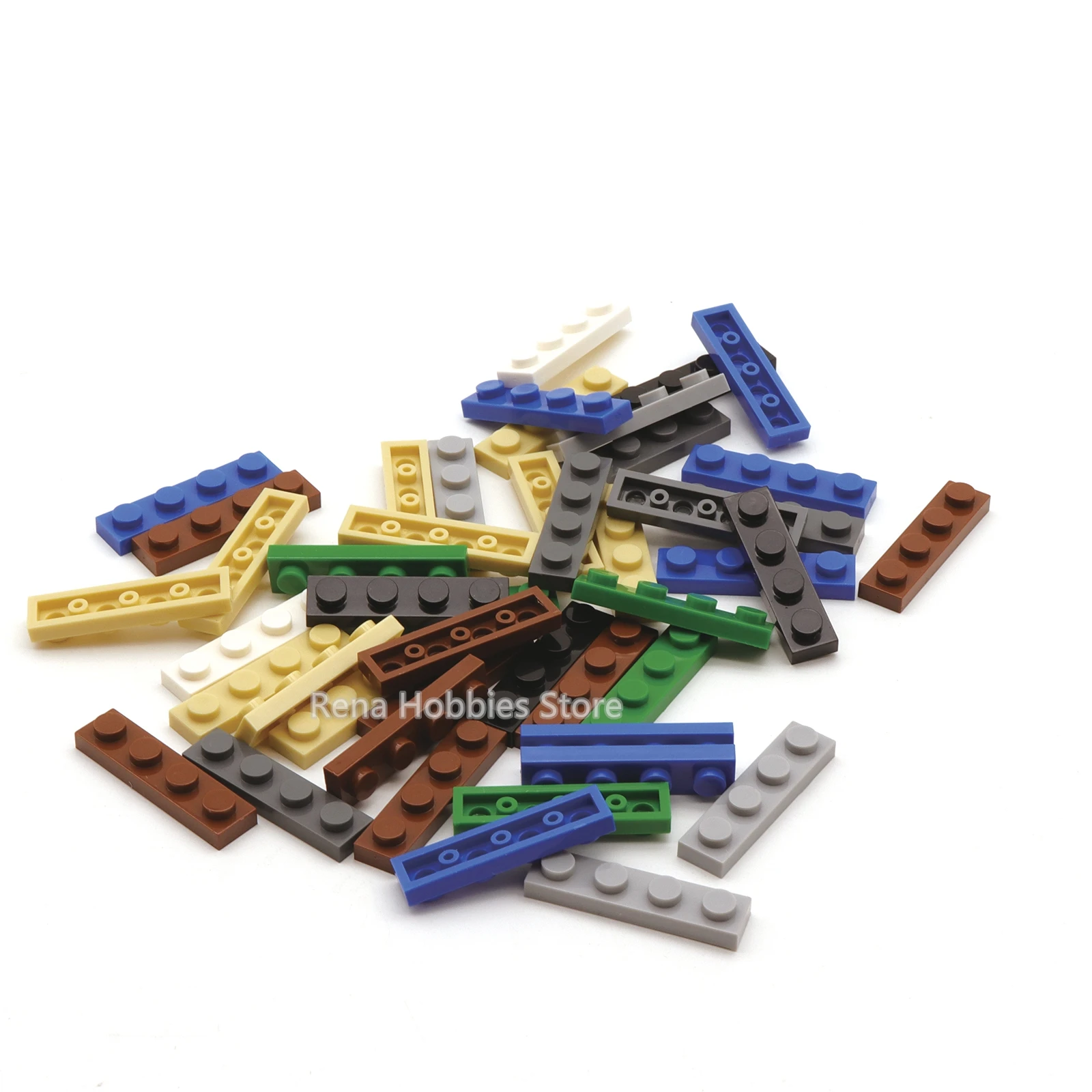 100 Stück 1x4 Noppen Dünne Bausteine 1*4 Noppen DIY Bausteine Lehrreich Kreativ Größe Kompatibel mit 3710 Spielzeugen – Detail 3