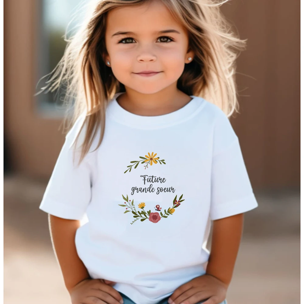 

Future Big Sister Child T-shirt Pregnancy Announcement Gift T-shirt New Baby Gift Birth Announcement Kid Short Sleeve Tops Tee