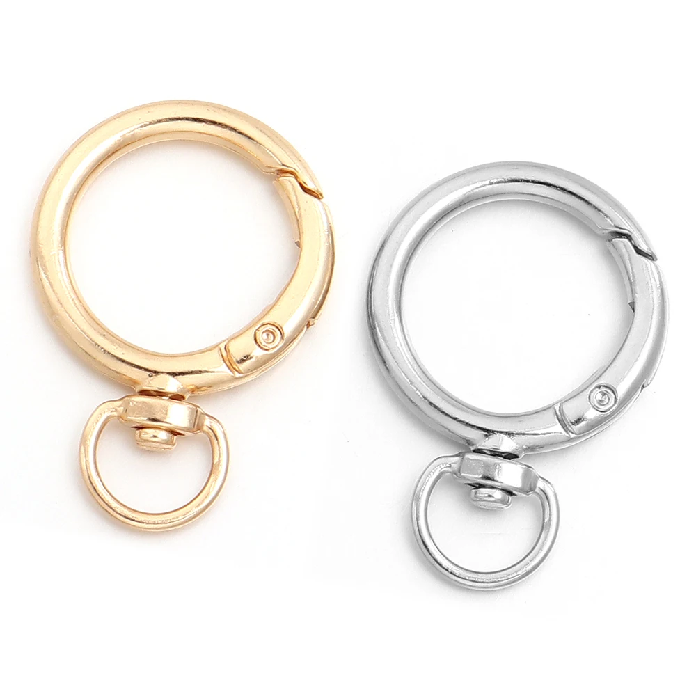 10 Stück Legierungs-Drehverschlüsse, runde Federverschlüsse, zum Öffnen geeignet, Schlüsselring, Schlüsselanhänger, Clip, Haken, Verbindungselement, Hunde-Kettenschnallen für die Herstellung von Schmuck im DIY-Stil. – Detail 4