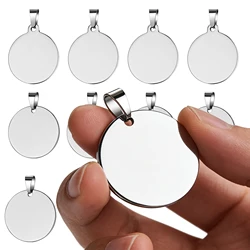 Dropship 10pcs Unisex Military Army style Disc round Pendant Blank Necklace Stainless Steel Dog Tags Necklaces Jewelry