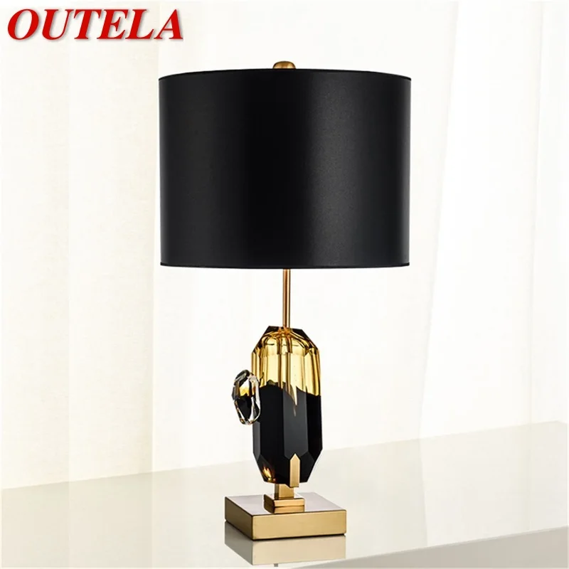 

OUTELA Postmodern Table Lamp Fashion Creative Design LED Crystal Decor for Home Bedside Living Room Desk Light