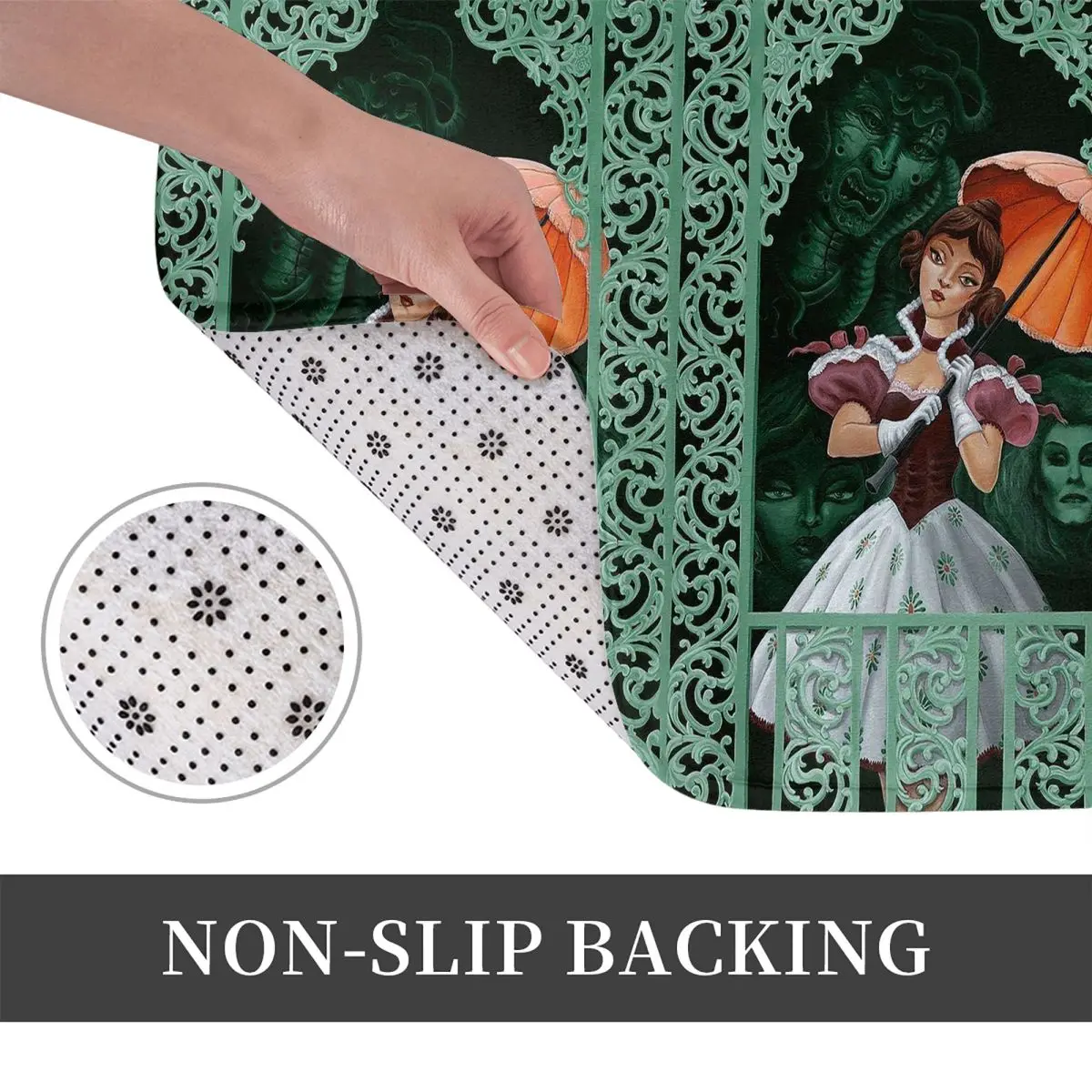 Gothic Vampire Halloween Haunted Mansion Anti-slip Doormat Floor Mat Carpet Rug for Kitchen Entrance Home Bathroom Footpad Mats