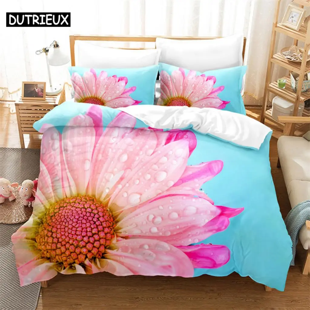 

Fresh Flower Queen Bedding Set Duvet Cover Kids Bedroom Bed Set Comforter Cover Set King Size Duvet Cover Set Bedding Sets